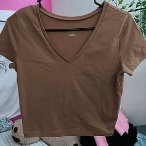 Brown crop top, size medium